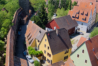 The city walls of Rothenburg ob der Tauber in Bavaria / Germany