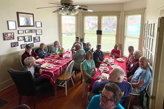 Lunch at the directors house was nice. I missed a couple of faces, but this is our group, except me, and most of the Sowers. we have become like family.