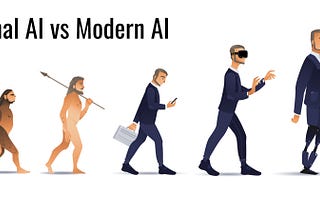 Traditional AI vs. Modern AI.