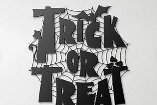 Trick Or Treat Halloween Metal Sign