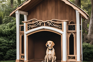 Two story fancy dog house