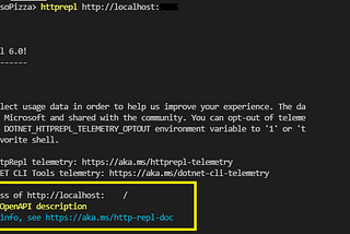 Unable to find an OpenAPI description error in .net 6 REPL CLI tool