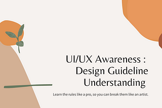 Design Guideline Understanding for UI/UX Awareness