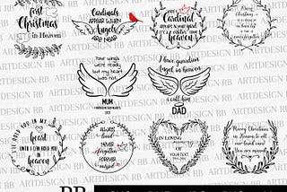 Christmas in heaven SVG/PNG/DXF7Jpg/Ai Files for Cricut, Guardian Angel Svg, Cardinals Appear When Angels Are Near, Angel Wings Svg
