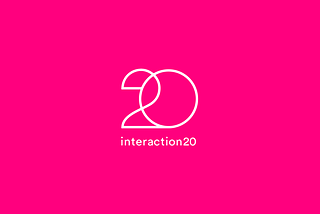 IxDA Interaction 20 Logo on a pink background.