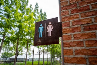 Men and ladies bathroom signs