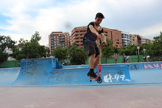 Scooters Rule the Turia Skate Park