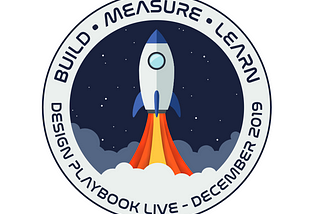 An illustrated mission patch celebrating the launch of the playbook in December 2019, complete with a picture of a rocket