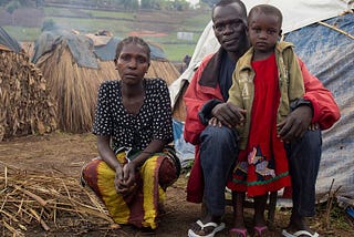 A family displaced is now living in a temporary camp in Plain Savo, in the Democratic Republic of the Congo.