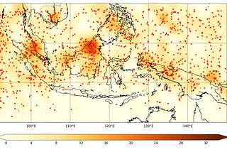 How to visualize spatial point-based data and its density with python Basemap?