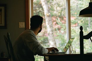 Man working from home at his computer