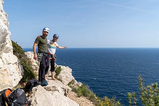 Hiking and climbing the Calanques de Sourmiou, France
