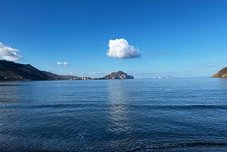 A view of the Aigiali Bay on Amergos island in Greece. ~Author Photo