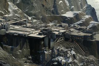 A military base built into the side of a mountain.