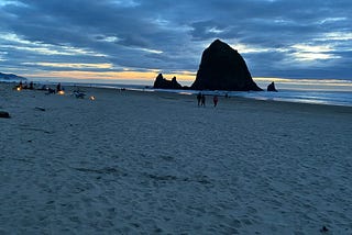 Jake’s photo of Cannon Beach that evening, as he describes it.