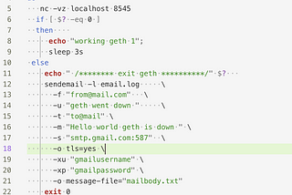 Simple monitoring script for geth