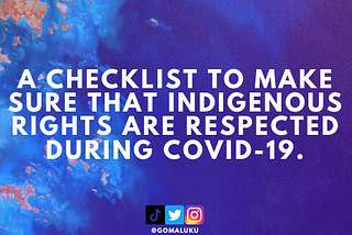 Respecting the rights of Indigenous Peoples during COVID-19