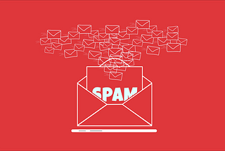 lots of envelopes going into a big one marked “SPAM” on a red background