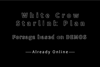 White Crow-Starlink Plan, DEMOS-based Forsage Already Opened Global Registration