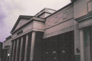 a Polaroid picture of a movie theater