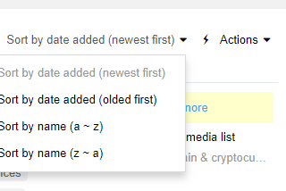 Sort contacts in your media list