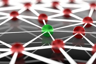 a green pin in the middle of connected red ones
