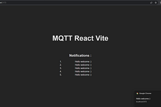 React Web Notification with MQTT and Vite 3