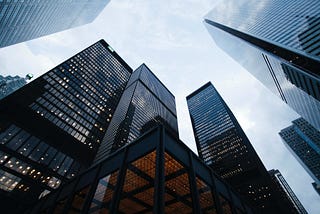 IMAGE: A bunch of downtown office skyscrapers