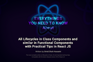 all lifecycle methods in class components and functional components in react js