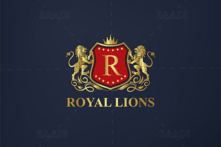 Creative Royal Luxury red shield logo with golden floral
