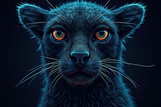 A dark, but cute and furry, cat looking animal.