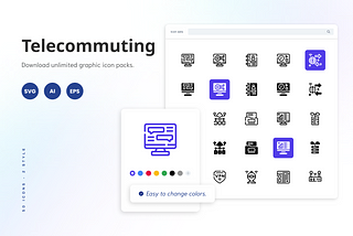 Telecommuting Icons
