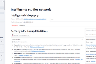 Introduction to ‘Intelligence studies bibliography’