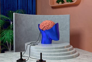 a brain with wires connected