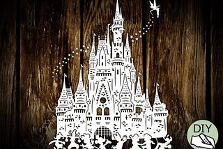 Magical Kingdom Castle Papercut Template Poster PDF PNG & SVG, File for Silhouette Cameo or Cricut - digital download