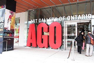 Entrance to the Art Gallery of Ontario, closed during the pandemic