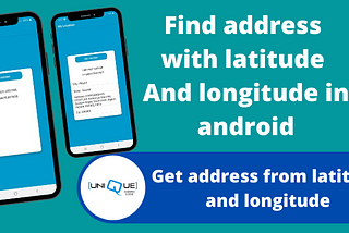 How to get address from latitude and longitude?