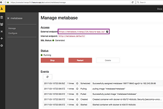 Deploy Metabase in under a minute with Hasura