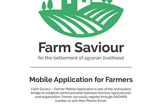 Farm Saviour App for the betterment of agrarian livelihood