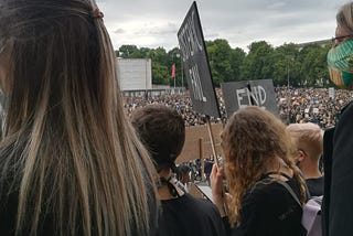 BLM Demonstration in Munich at Königsplatz, a place where Nazis marched & burned books.