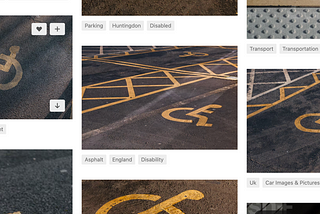 Screenshot of handicap images on Unsplash