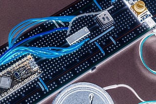 Purely decorative, manipulated image of an electronics prototyping board.