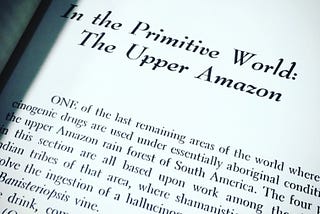 Text from book on Amazon use of Ayahuasca