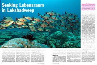 Seeking Lebensraum in Lakshadweep,Sanctuary Asia, October 2009