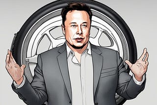 Elon Musk presenting the wheel as a new invention.
