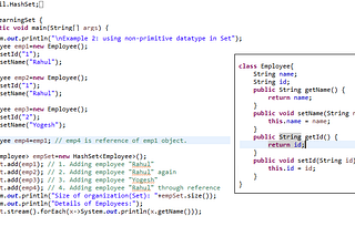 How a set in java knows about the duplicate entry?