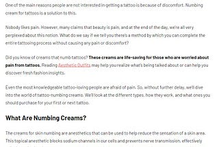 Numbing Cream For Tattoos