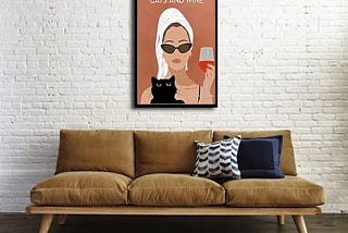 HOT Girl bathing Easily distracted by cats and wine poster