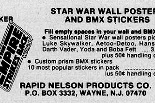Star Wars Advertisements of the Seventies and Eighties