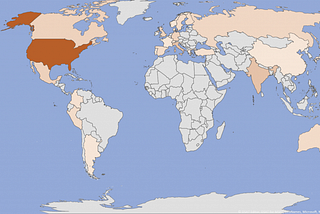 Map of where service designers work.